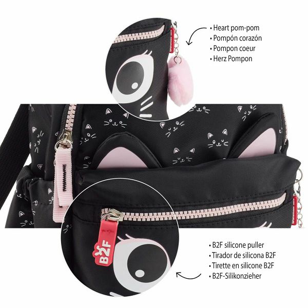 Ruksak mini Miquelrius Back2Fun 2 odjeljka kitten crni 5L MR19364