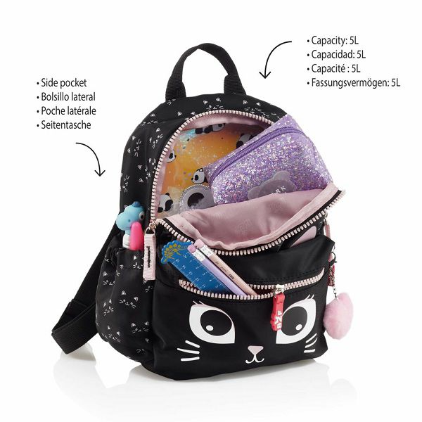 Ruksak mini Miquelrius Back2Fun 2 odjeljka kitten crni 5L MR19364