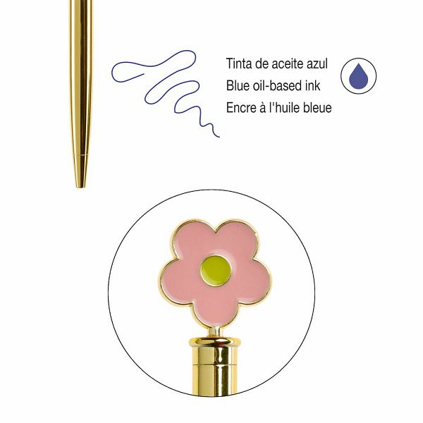 Kemijska olovka Miquelrius Boho Essence metalna plavi ispis Cvijet rozi MR12047