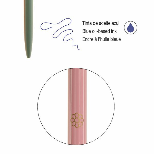 Set kemijskih olovaka Miquelrius Boho Essence metalna plavi ispis Roza i plava 2/1 MR12048