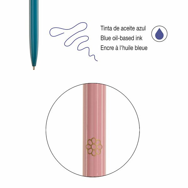 Set kemijskih olovaka Miquelrius Boho Essence metalna plavi ispis Roza i plava 2/1 MR12048