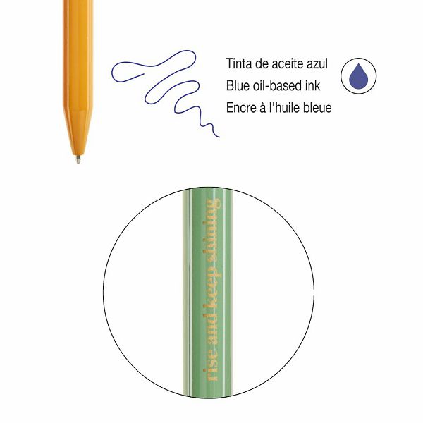 Set kemijskih olovaka Miquelrius Golden Jazmine metalna plavi ispis Rozo-zelena i plavo-narančasta 2/1 MR12050