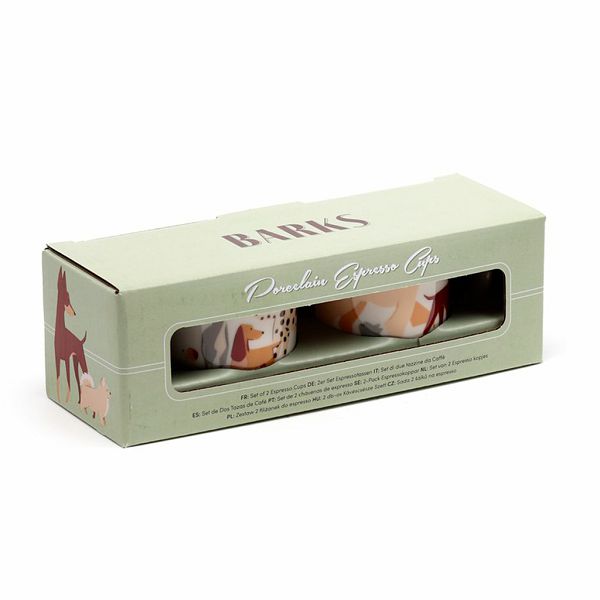 Set od 2 porculanske espresso šalice Puckator Barks Dog ECPS08