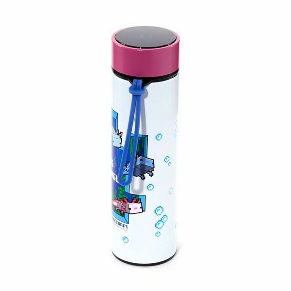 Termalna boca Puckator Minecraft Axolotl s digitalnim termometrom 450 ml BOT344