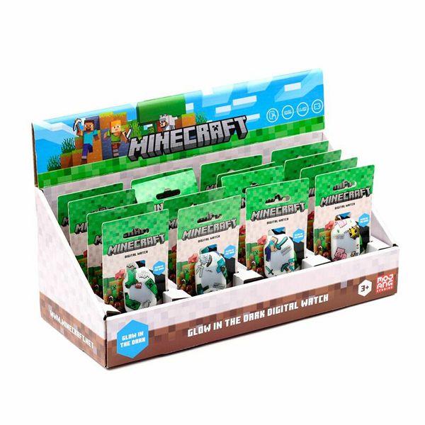 Silikonski digitalni sat Puckator Minecraft Glow in the Dark sortirano 12/1 WATC24