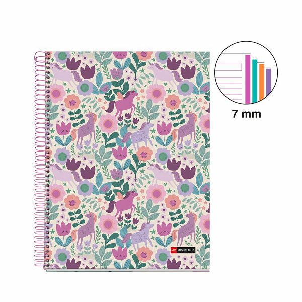 Kolegij blok Miquelrius A4 70g 120L spiralni crte Lifestyle Magic Unicorn MR4463