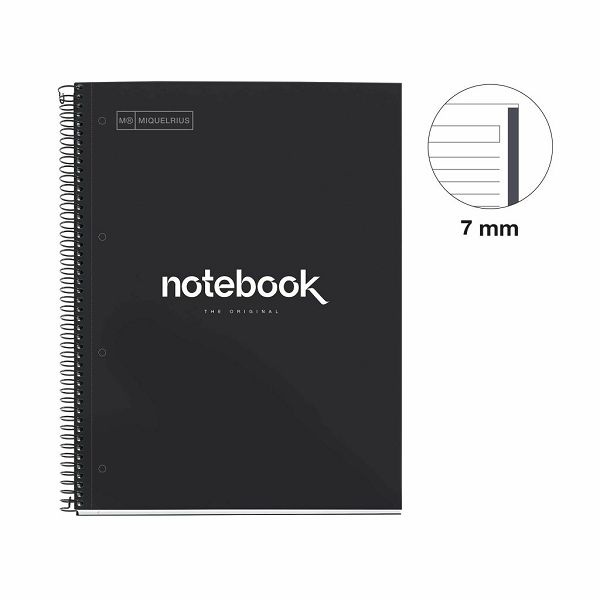 Kolegij blok Miquelrius A4 90g 80L spiralni crte Emotions Black MR4375