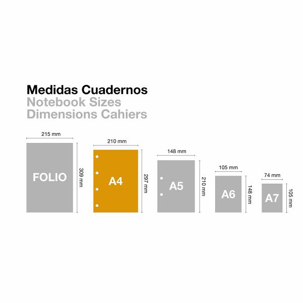 Kolegij blok Miquelrius A4 90g 80L spiralni crte Entredos Chelindonium MR4499