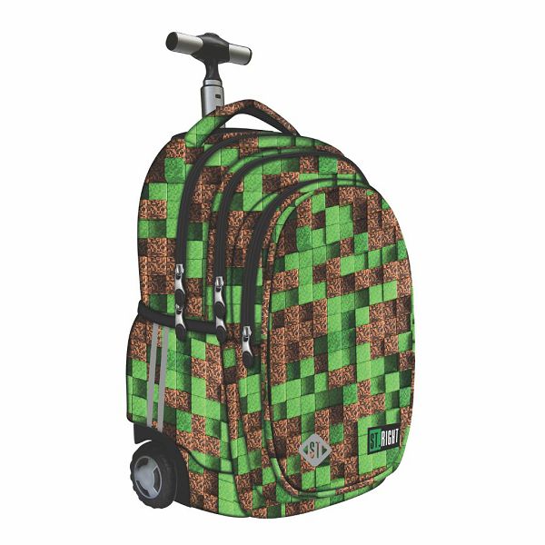 Ruksak školski na kotačiće Pixel Cubes s pretincem za prijenosno računalo 17" TO-PLS-4067-XXX-STRI-ST