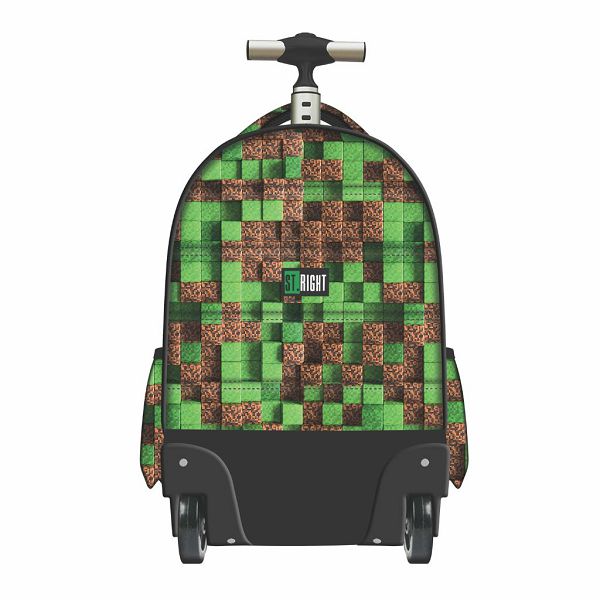 Ruksak školski na kotačiće Pixel Cubes s pretincem za prijenosno računalo 17" TO-PLS-4067-XXX-STRI-ST