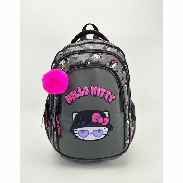 Ruksak školski Hello Kitty 16" sivi O-PLS-9061-XXX-HKXX-SA