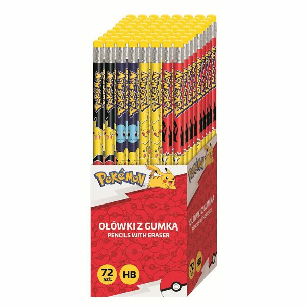 Olovka grafitna Pokemon s gumicom na vrhu 72/1 TO-OGO-3985-XXX-POKE-PC