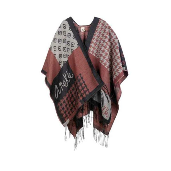 PONČO ANEKKE bordo-plavi-bež 41284-032