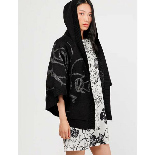 PONČO ANEKKE s kapuljačom, crna 41284-013