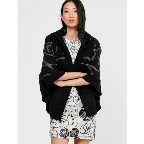 PONČO ANEKKE s kapuljačom, crna 41284-013