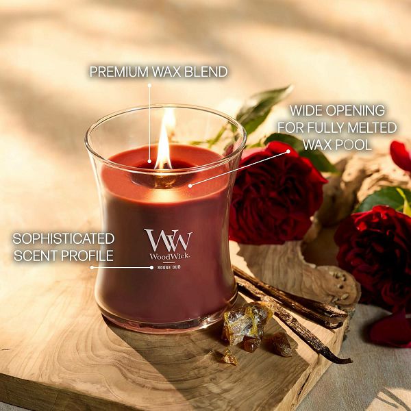 SVIJEĆA MIRISNA WoodWick Classic Medium Rouge Oud 2654088E (gori 100 sati)