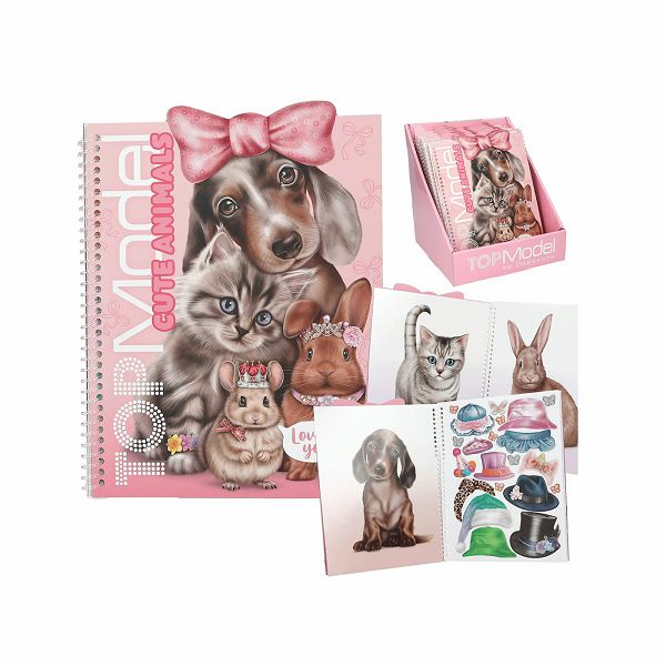 TOP MODEL BOJANKA sa naljepnicama, kreativna Dress Me Up Cute Animals 710316